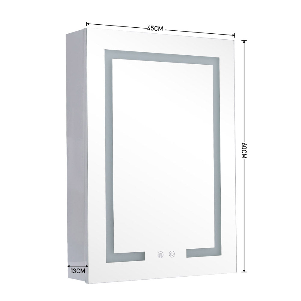 Rectangular 1 Door LED Dimmable Mirror Cabinet