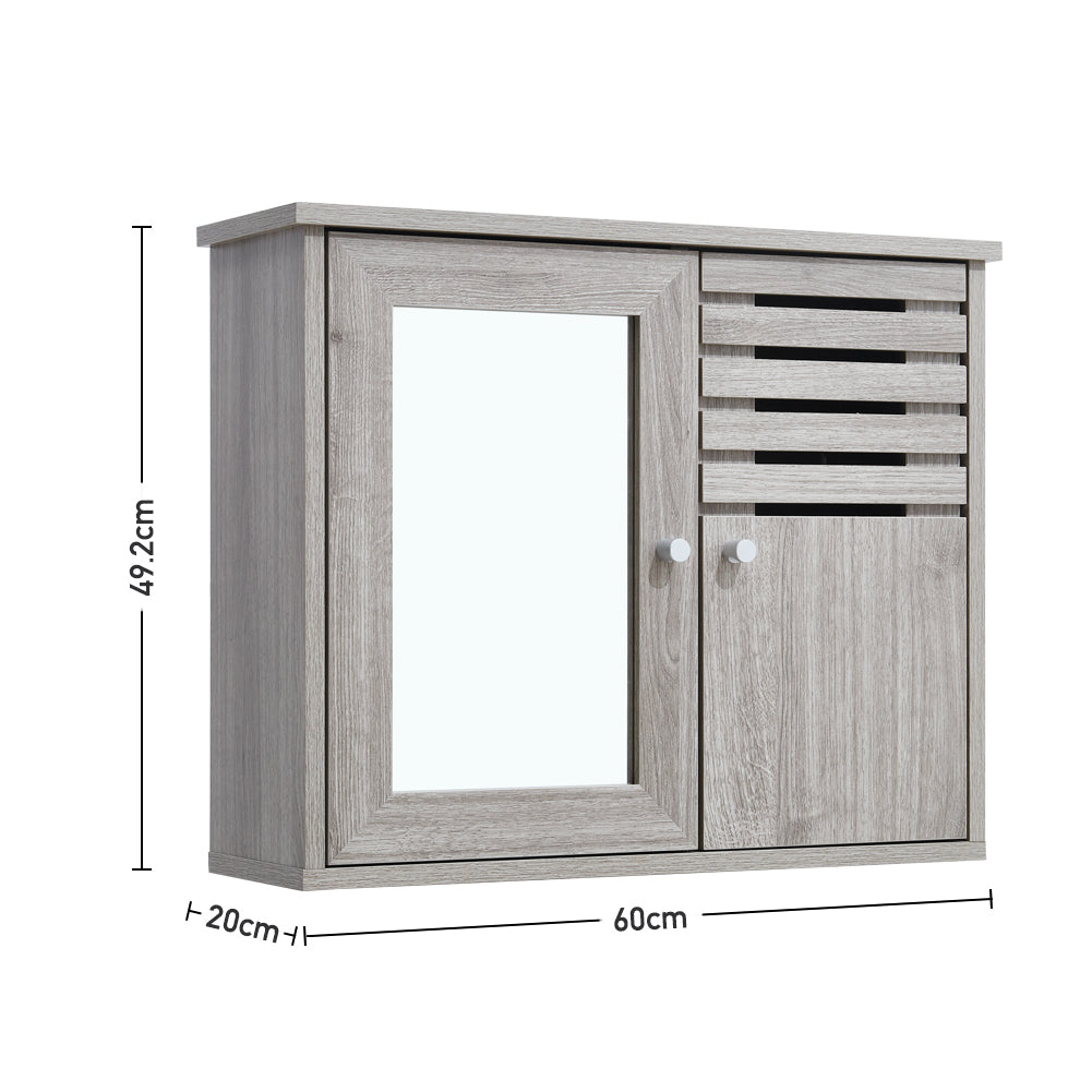 600x492mm Wooden Bathroom Mirror Wall Cabinet