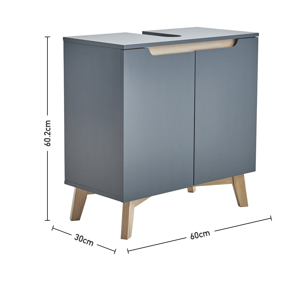 Grey Freestanding Under Sink Storage Cabitnet