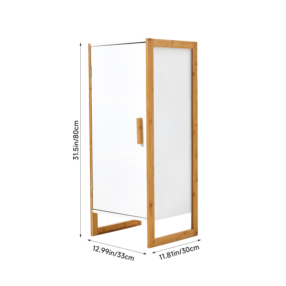 33x30x80cm Single-door storage Cabinet with Bamboo Base