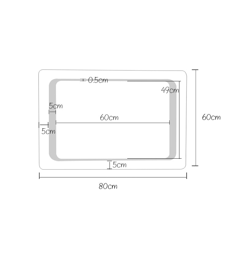 LED Wall Mounted Steam Free Illuminated Bathroom Mirror