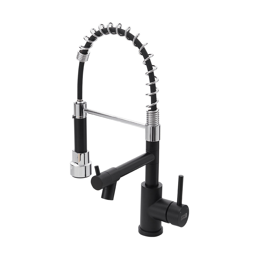 Stainless Steel Kitchen Faucet with Pull Down Spring Spout and Pot Filler
