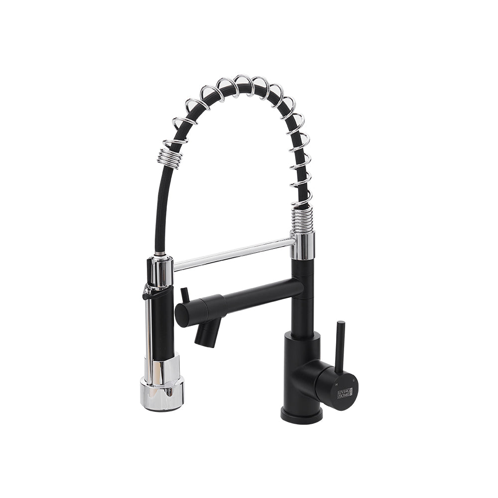 Stainless Steel Kitchen Faucet with Pull Down Spring Spout and Pot Filler