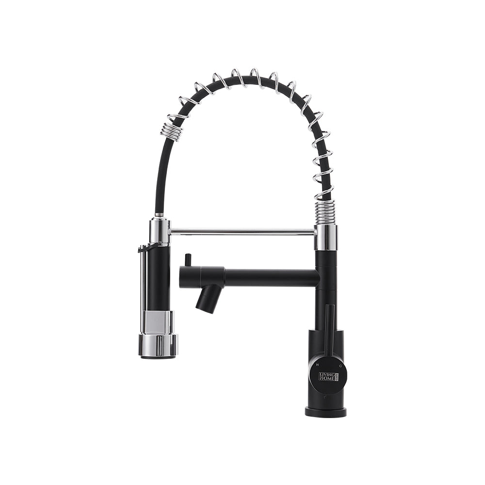 Stainless Steel Kitchen Faucet with Pull Down Spring Spout and Pot Filler