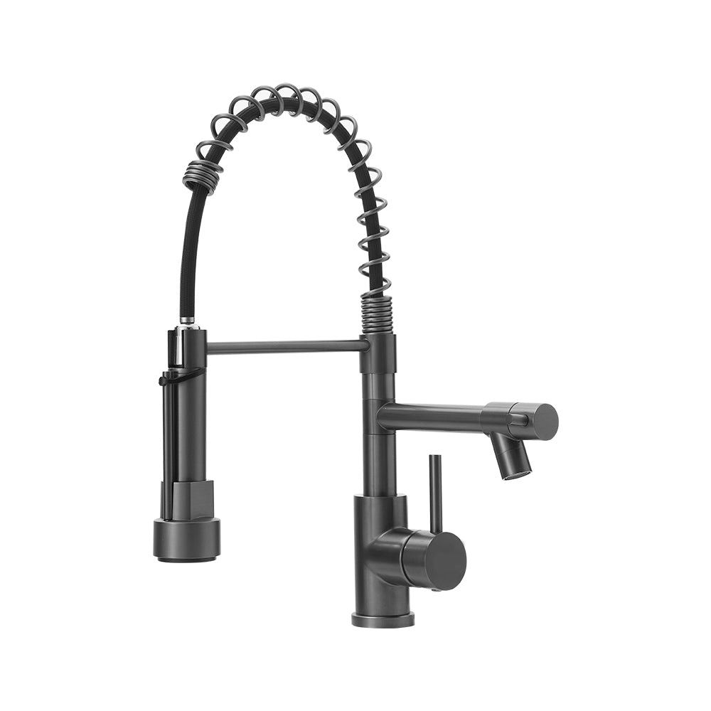 Stainless Steel Kitchen Faucet with Pull Down Spring Spout and Pot Filler