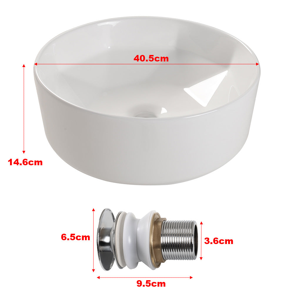 Round White Bathroom Sink Art Basin