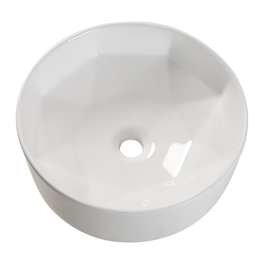 Round White Bathroom Sink Art Basin
