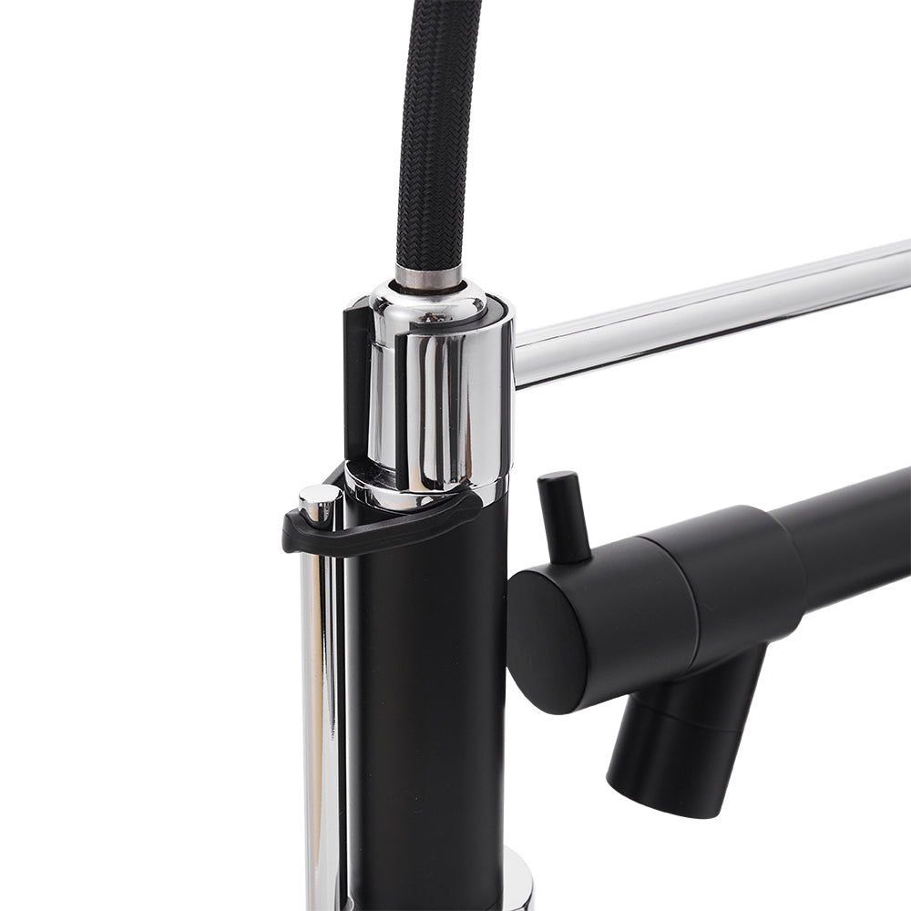 Stainless Steel Kitchen Faucet with Pull Down Spring Spout and Pot Filler