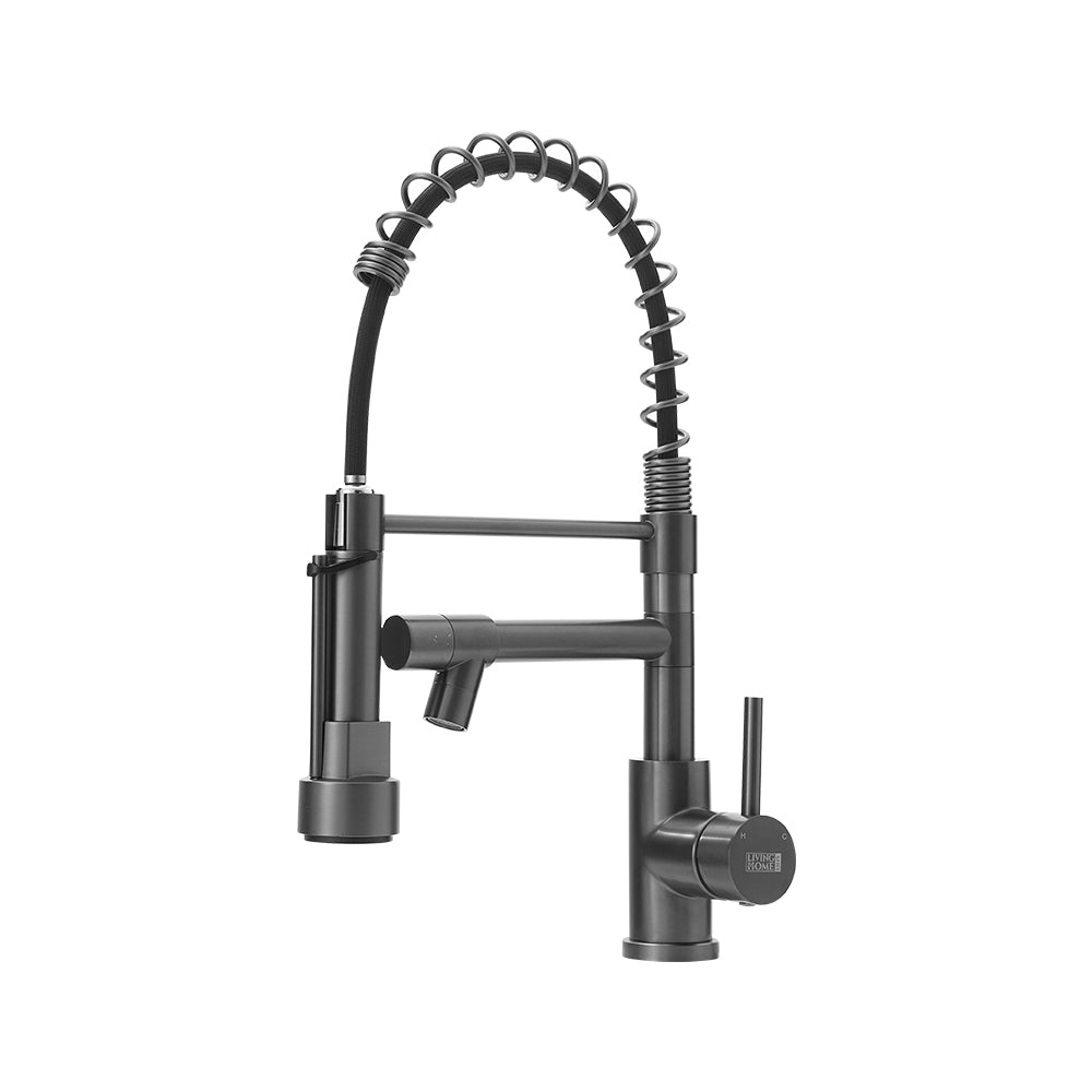 Stainless Steel Kitchen Faucet with Pull Down Spring Spout and Pot Filler