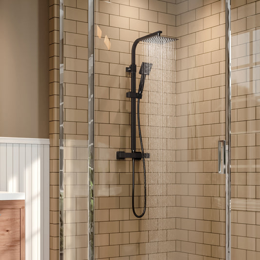 8 inch Rainfall Shower Head Brass Bathroom Shower Faucet Set
