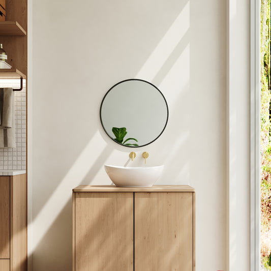 Nordic Round Bathroom Framed Mirror Wall Hanging