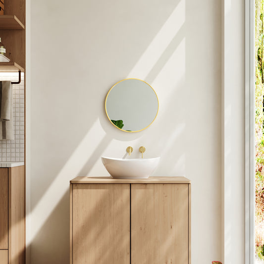 Nordic Round Bathroom Framed Mirror Wall Hanging