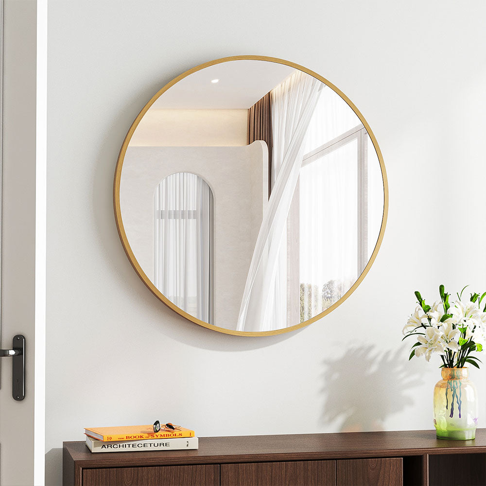 Nordic Round Bathroom Framed Mirror Wall Hanging