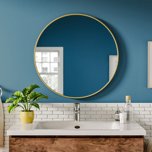 Nordic Round Bathroom Framed Mirror Wall Hanging