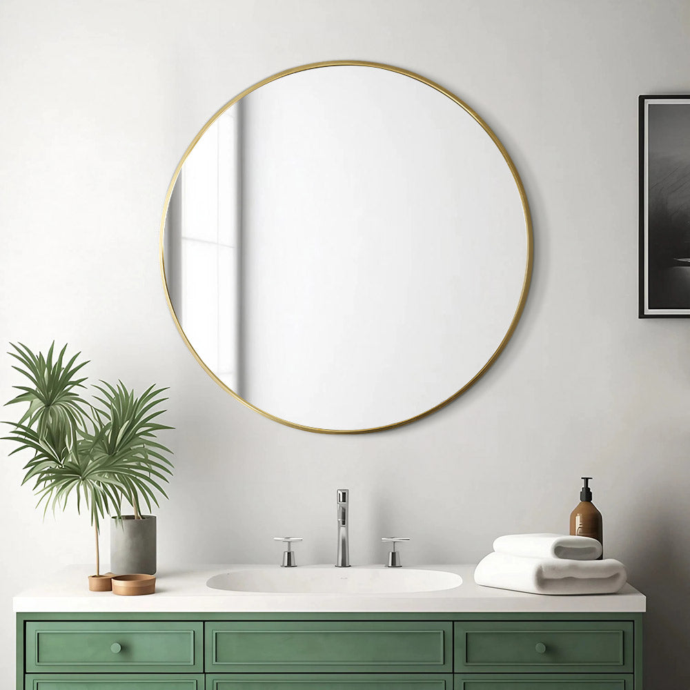 Nordic Round Bathroom Framed Mirror Wall Hanging