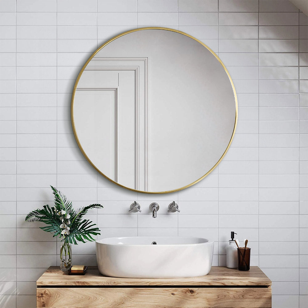 Nordic Round Bathroom Framed Mirror Wall Hanging