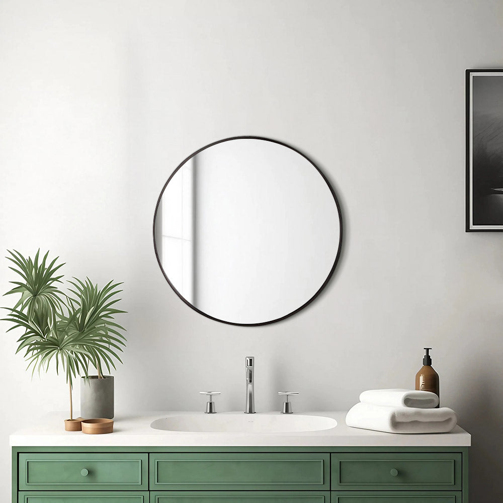 Nordic Round Bathroom Framed Mirror Wall Hanging