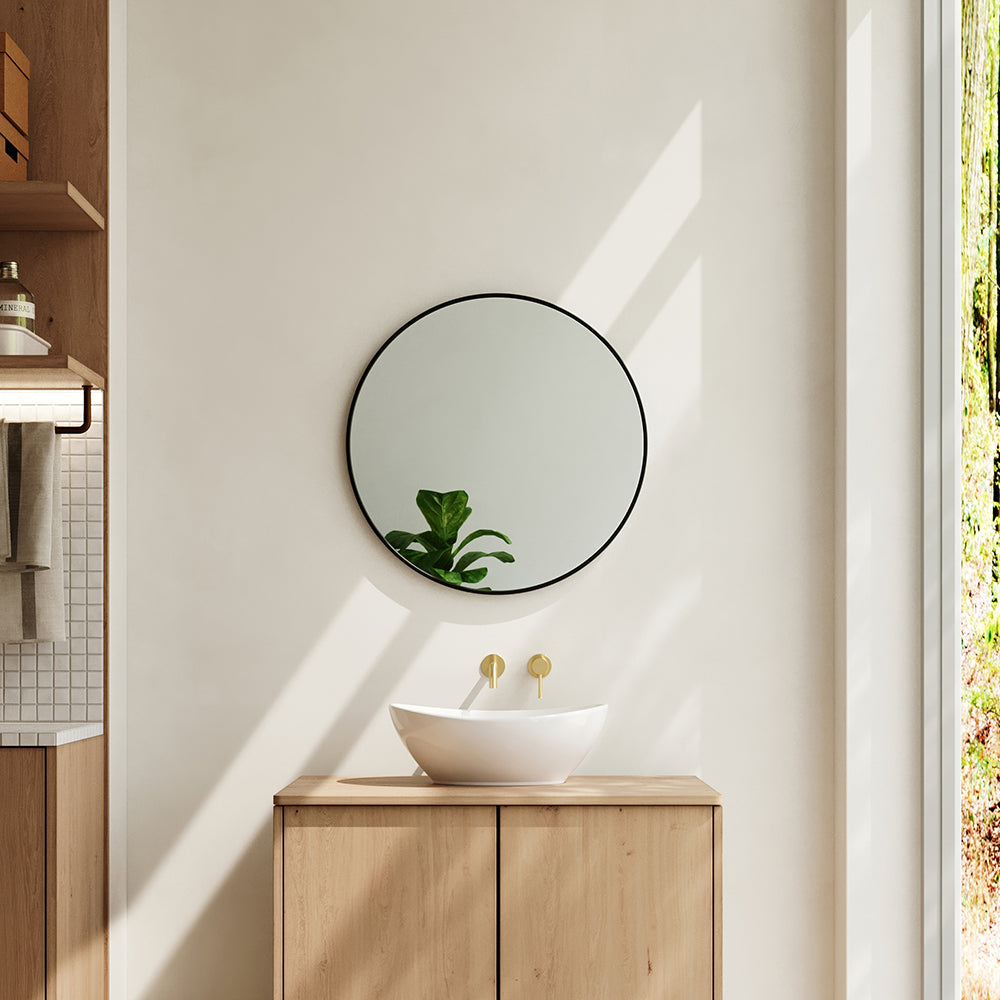Nordic Round Bathroom Framed Mirror Wall Hanging
