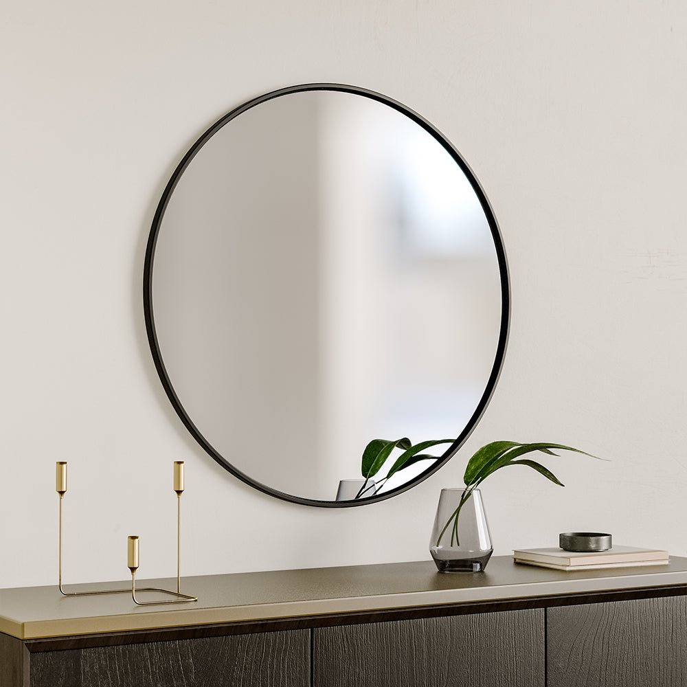 Nordic Round Bathroom Framed Mirror Wall Hanging