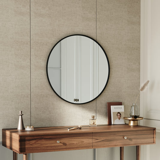 Nordic Round Bathroom Framed Mirror Wall Hanging