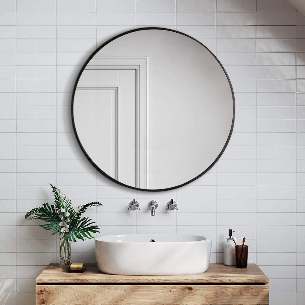 Nordic Round Bathroom Framed Mirror Wall Hanging