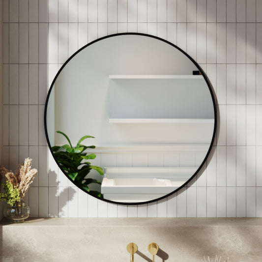 Nordic Round Bathroom Framed Mirror Wall Hanging