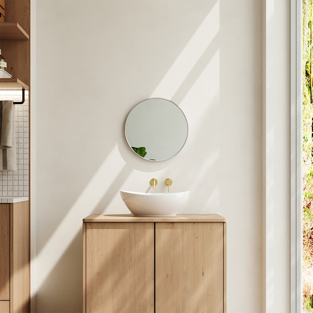 Nordic Round Bathroom Framed Mirror Wall Hanging