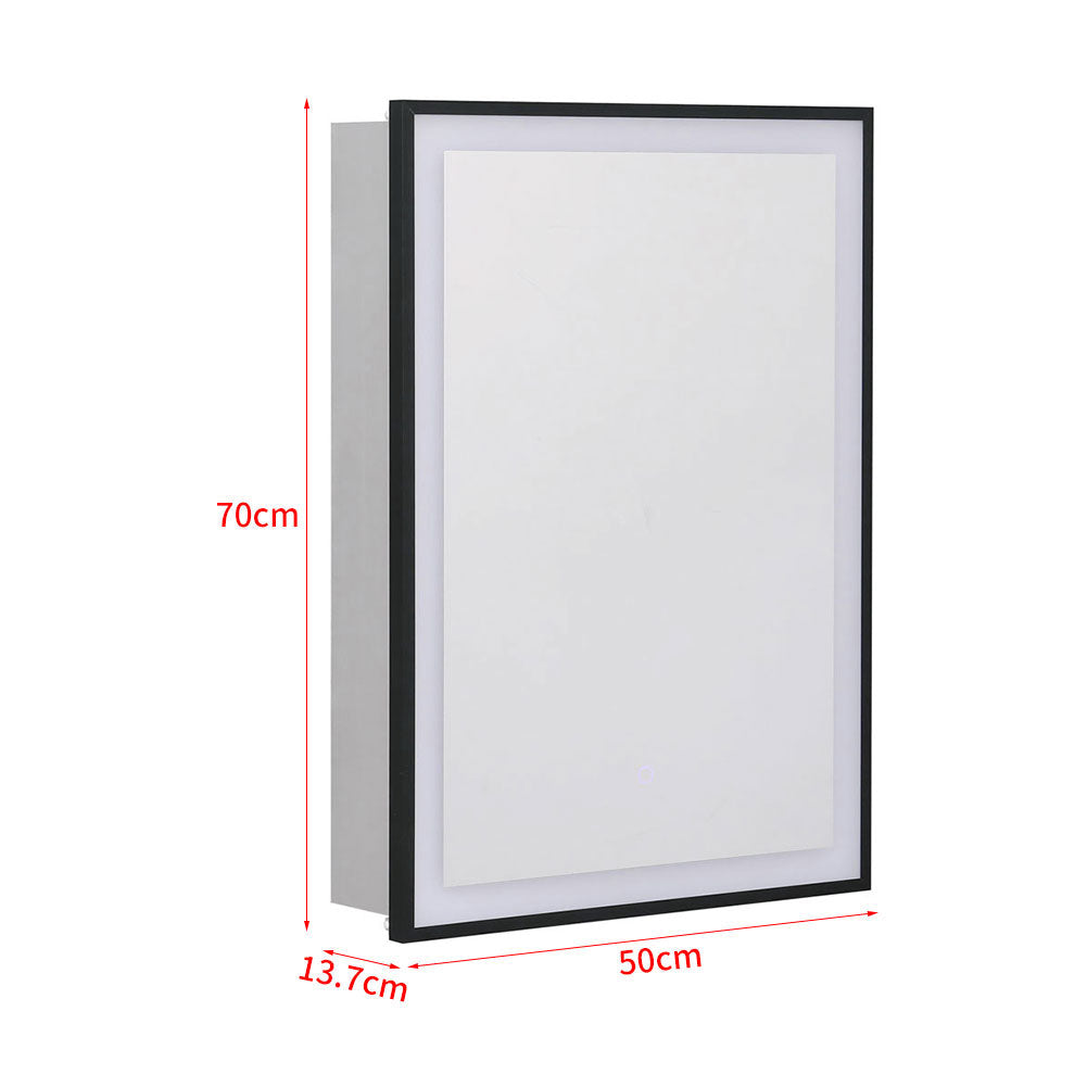 Modern Black Surface Mount LED Mirror Cabinet