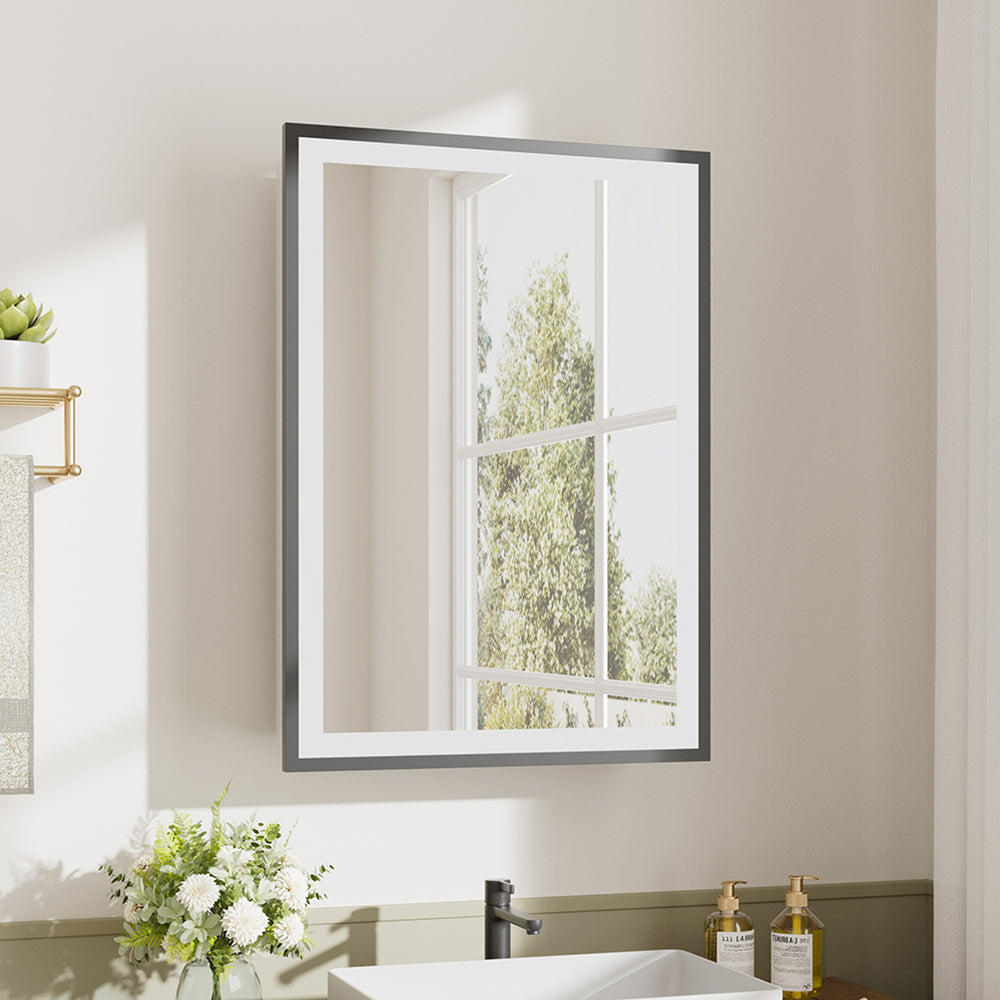 Modern Black Surface Mount LED Mirror Cabinet