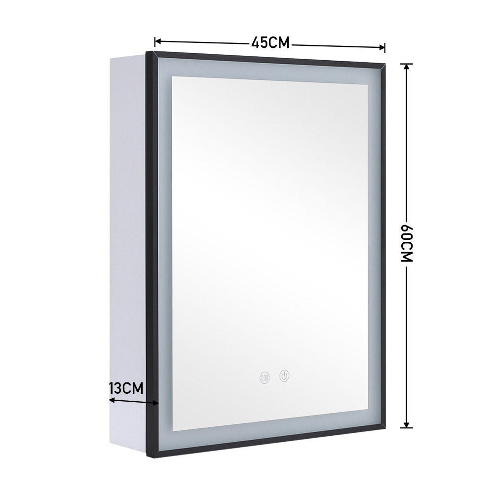 Single Door Fog Free LED Bathroom Mirror Cabinet