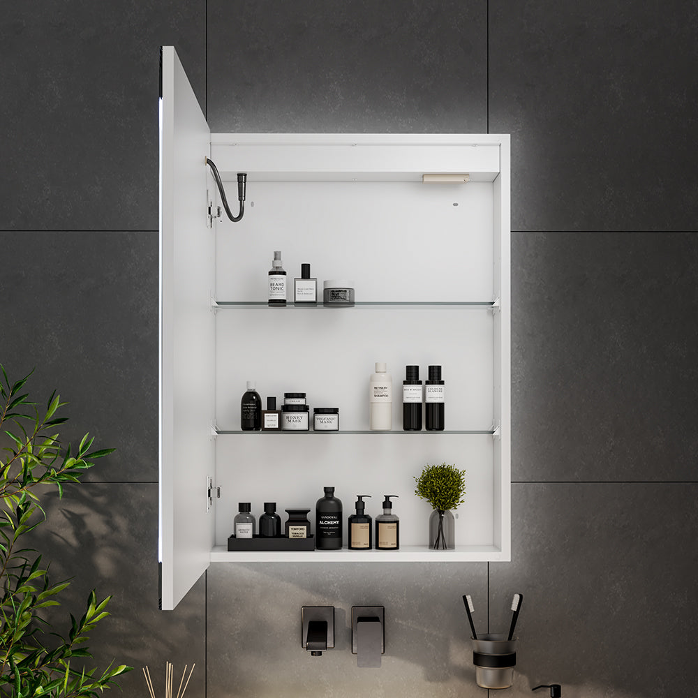 Rectangular 1 Door LED Dimmable Mirror Cabinet
