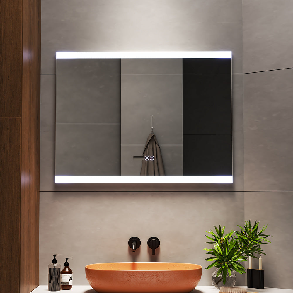 Frameless Anti-Fog Dimmable LED Wall Mirror