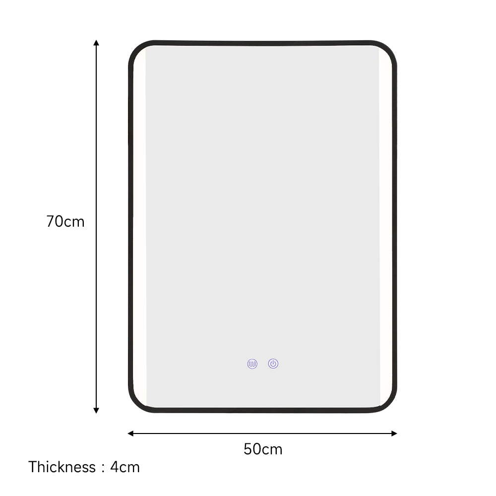 Framed Retangular LED Light Bathroom Vanity Mirror