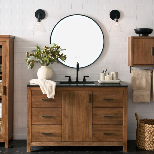 Round Metal Framed LED Wall Mirror