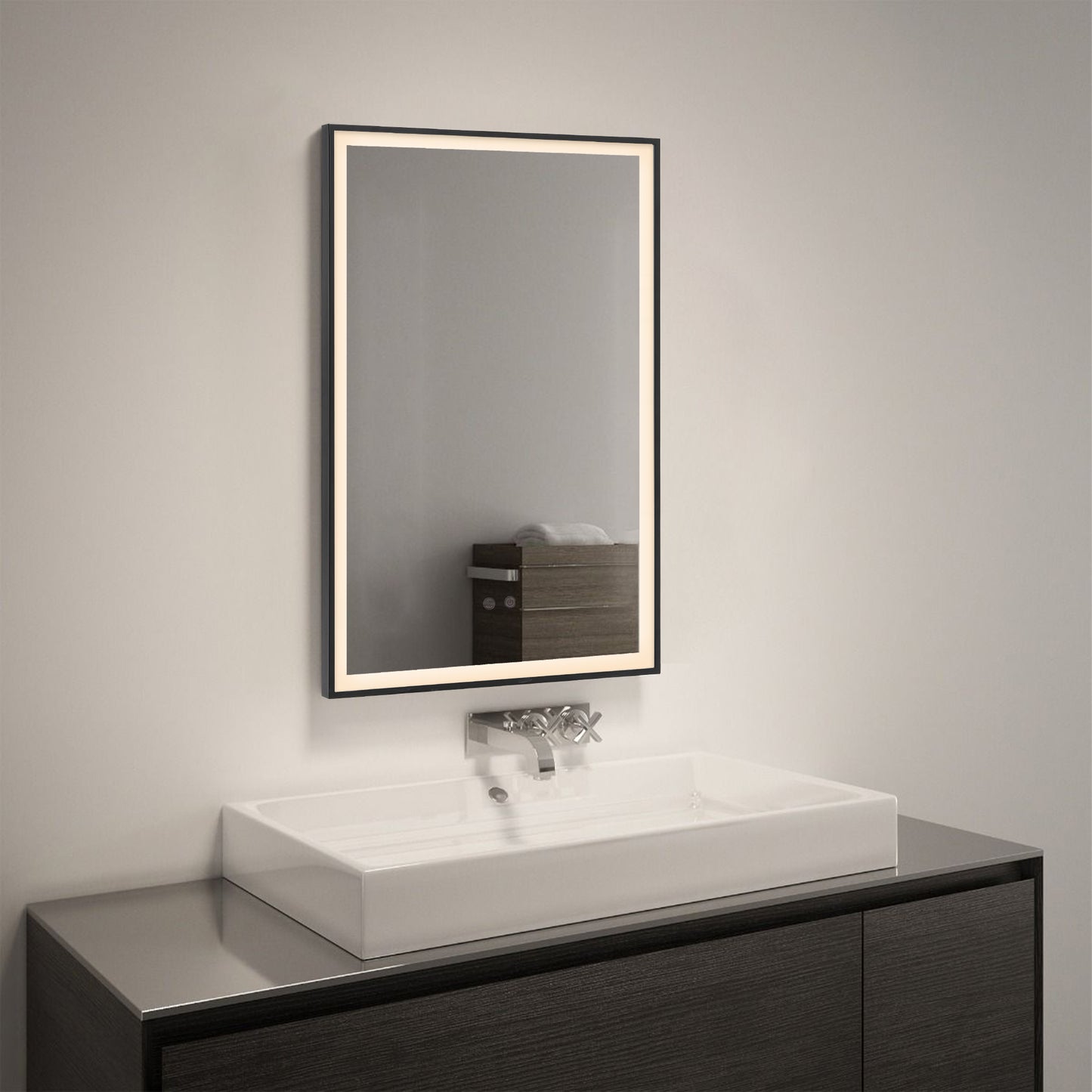 Rectangular Anti-fog Bathroom Vanity Mirror Touch Sensor