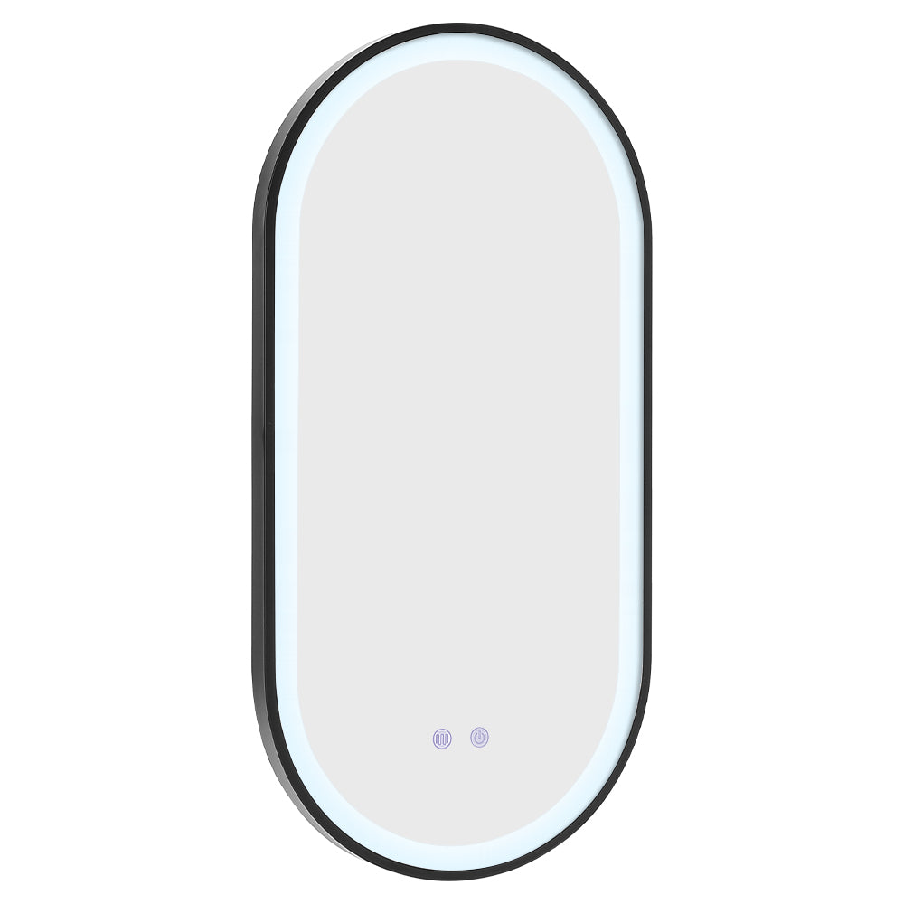 Modern Oval LED Wall Mirror Metal Framed