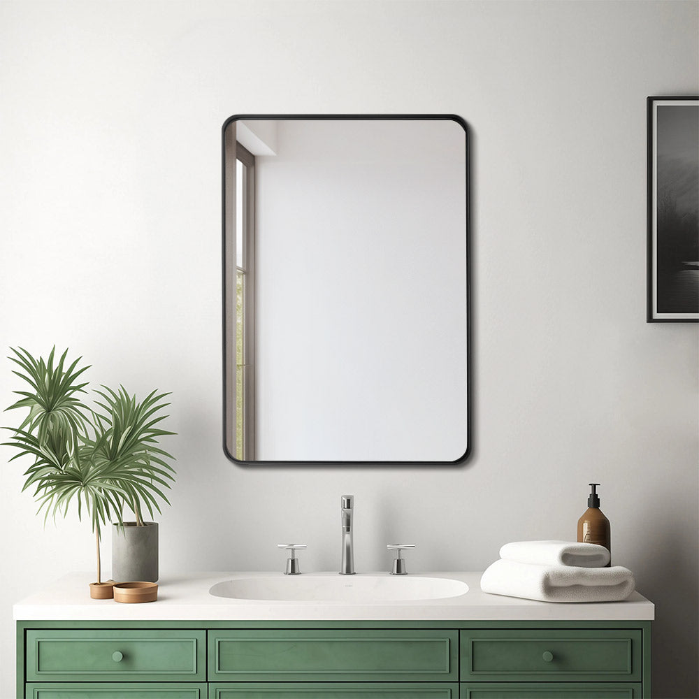 Rectangular Metal Framed Wall Mirror Decorative