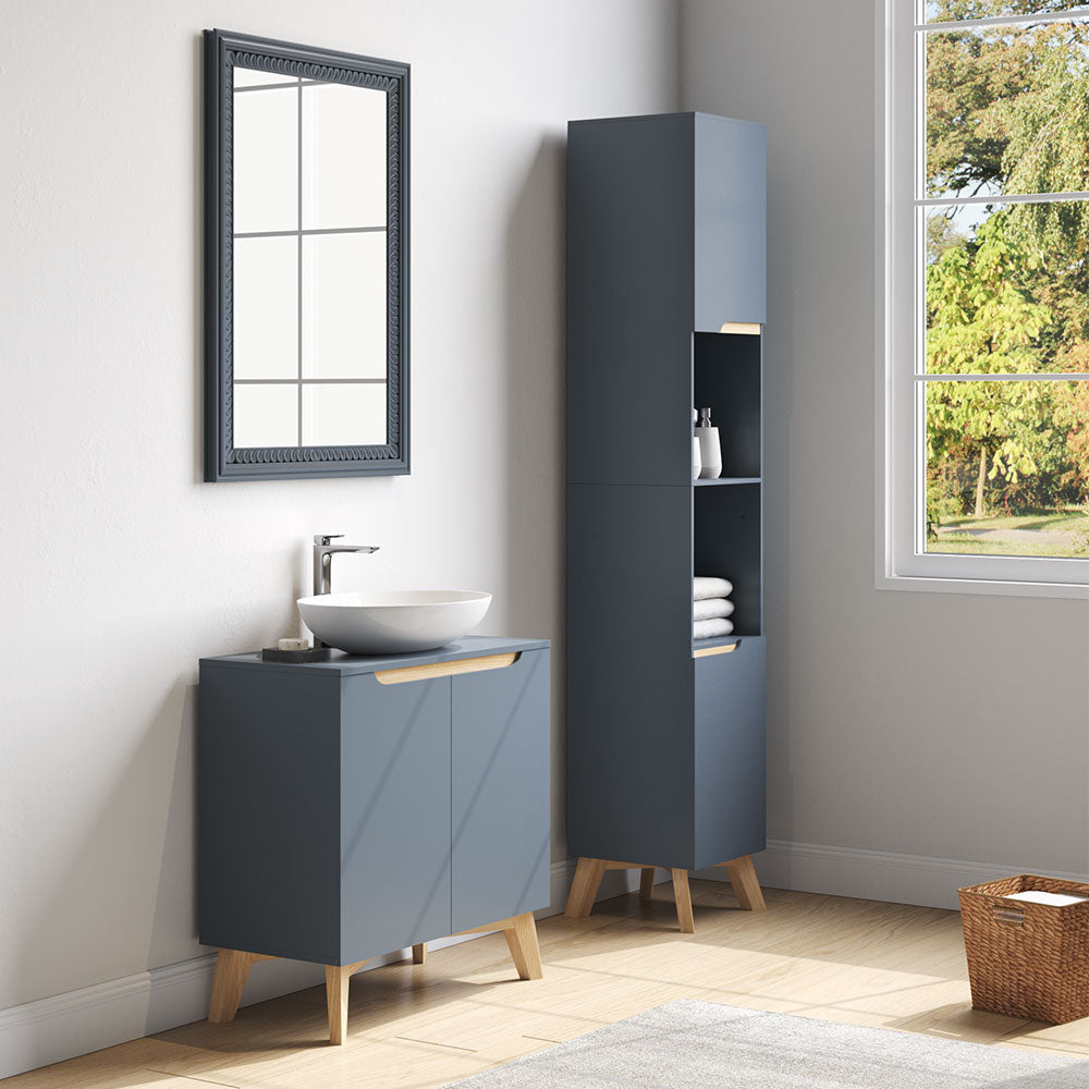 Grey Freestanding Under Sink Storage Cabitnet