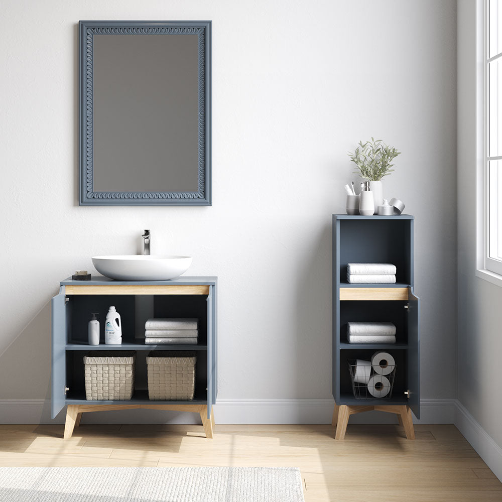 Grey Freestanding Under Sink Storage Cabitnet