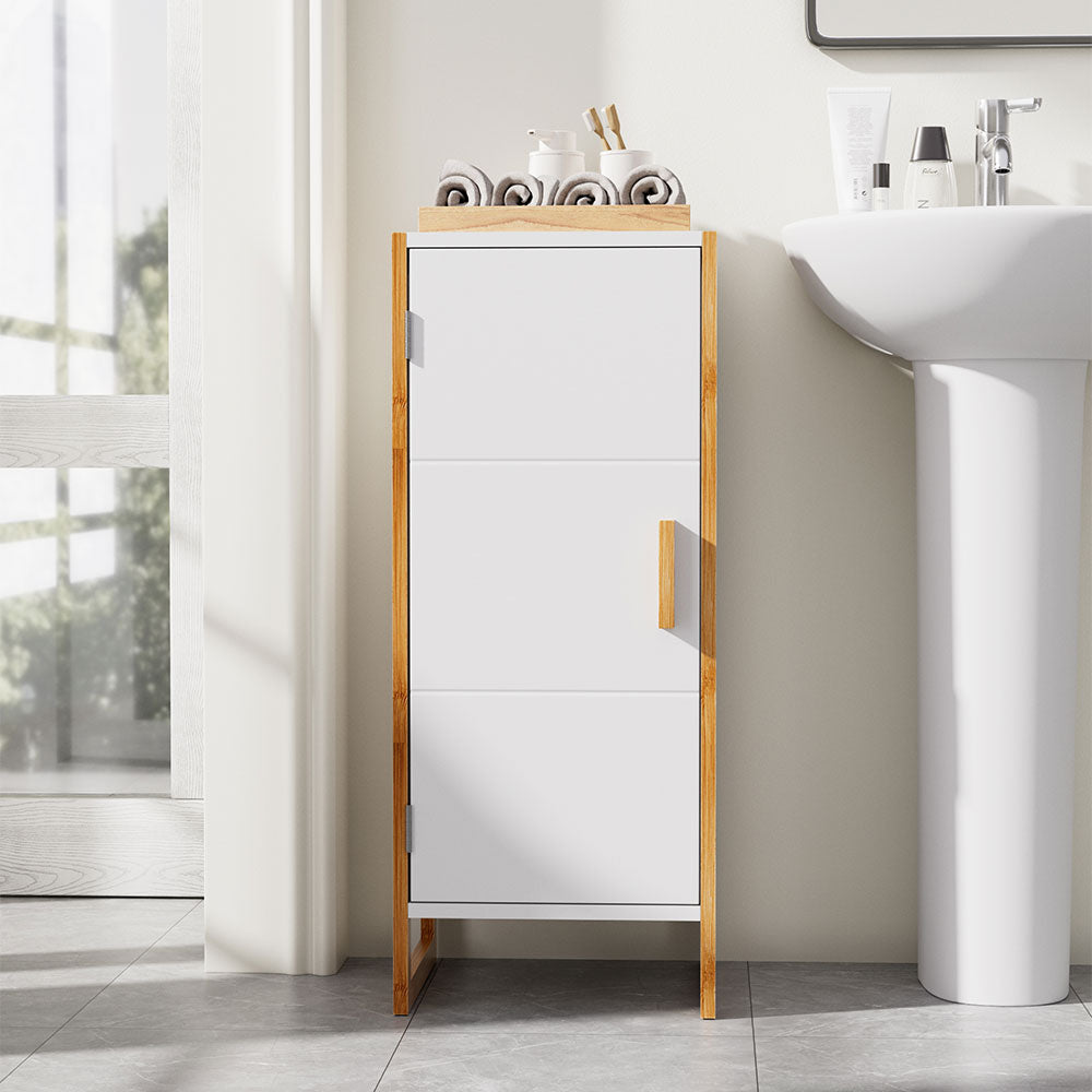 33x30x80cm Single-door storage Cabinet with Bamboo Base