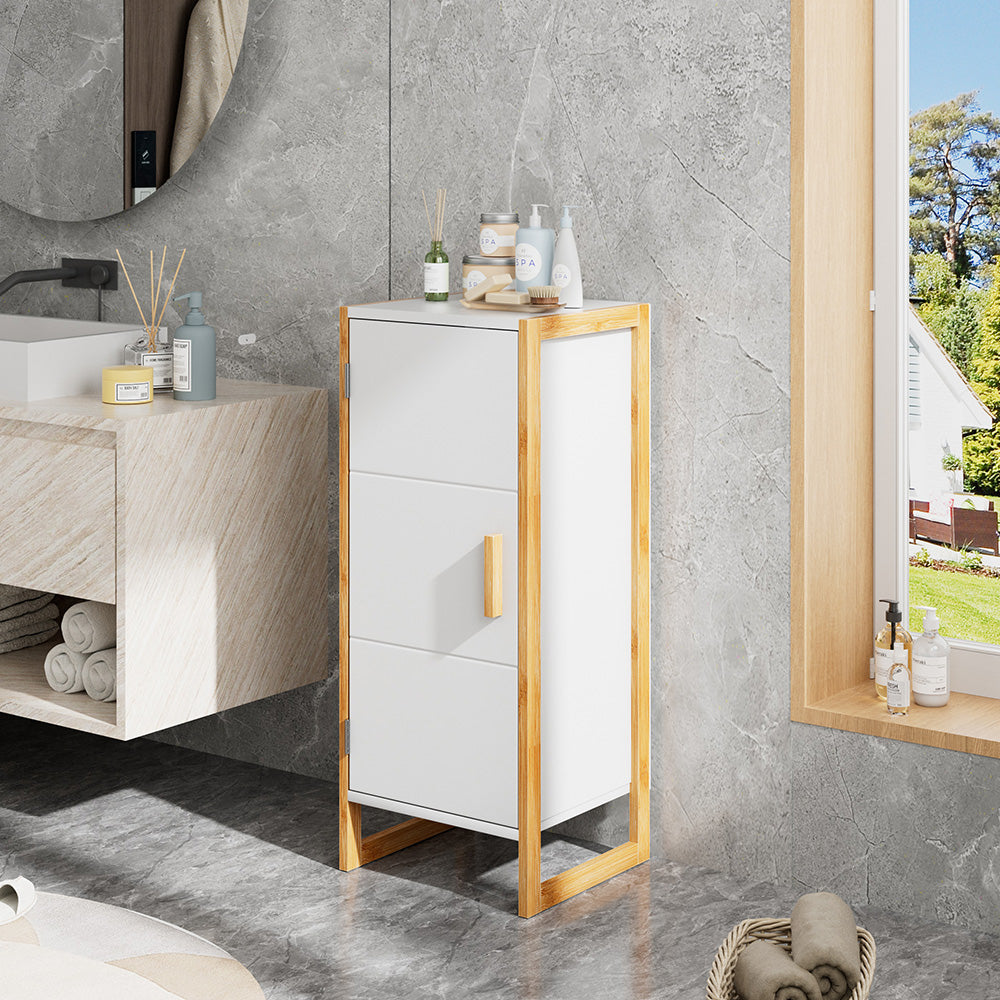 33x30x80cm Single-door storage Cabinet with Bamboo Base