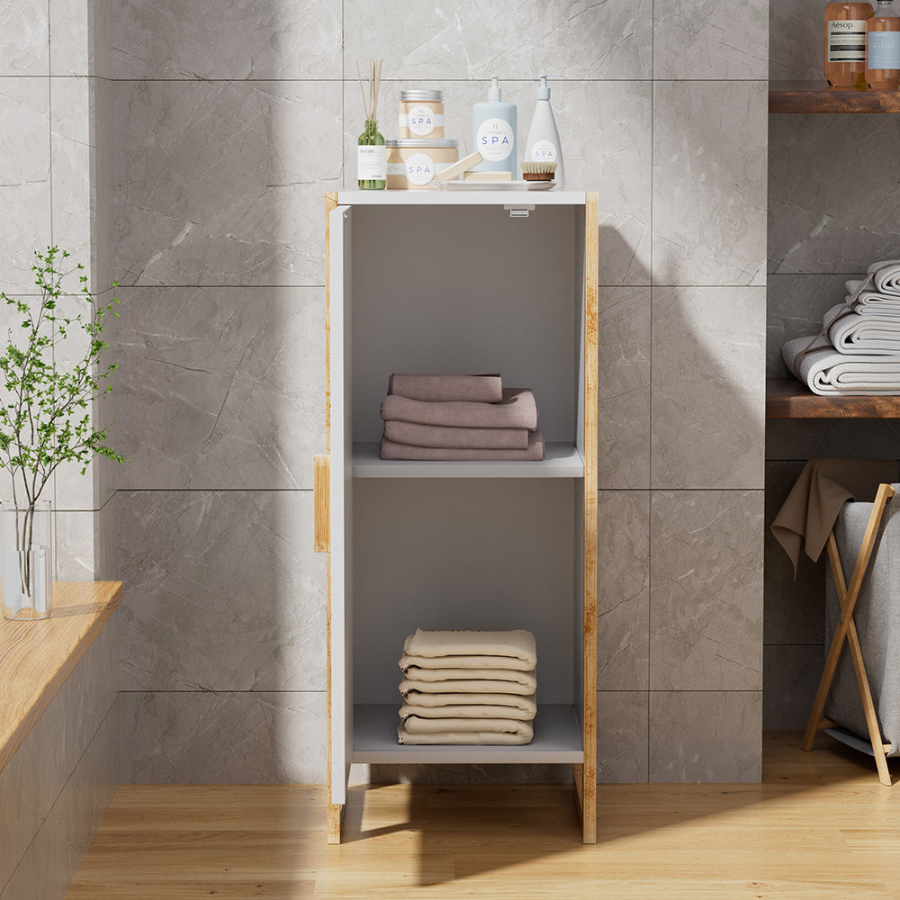 33x30x80cm Single-door storage Cabinet with Bamboo Base