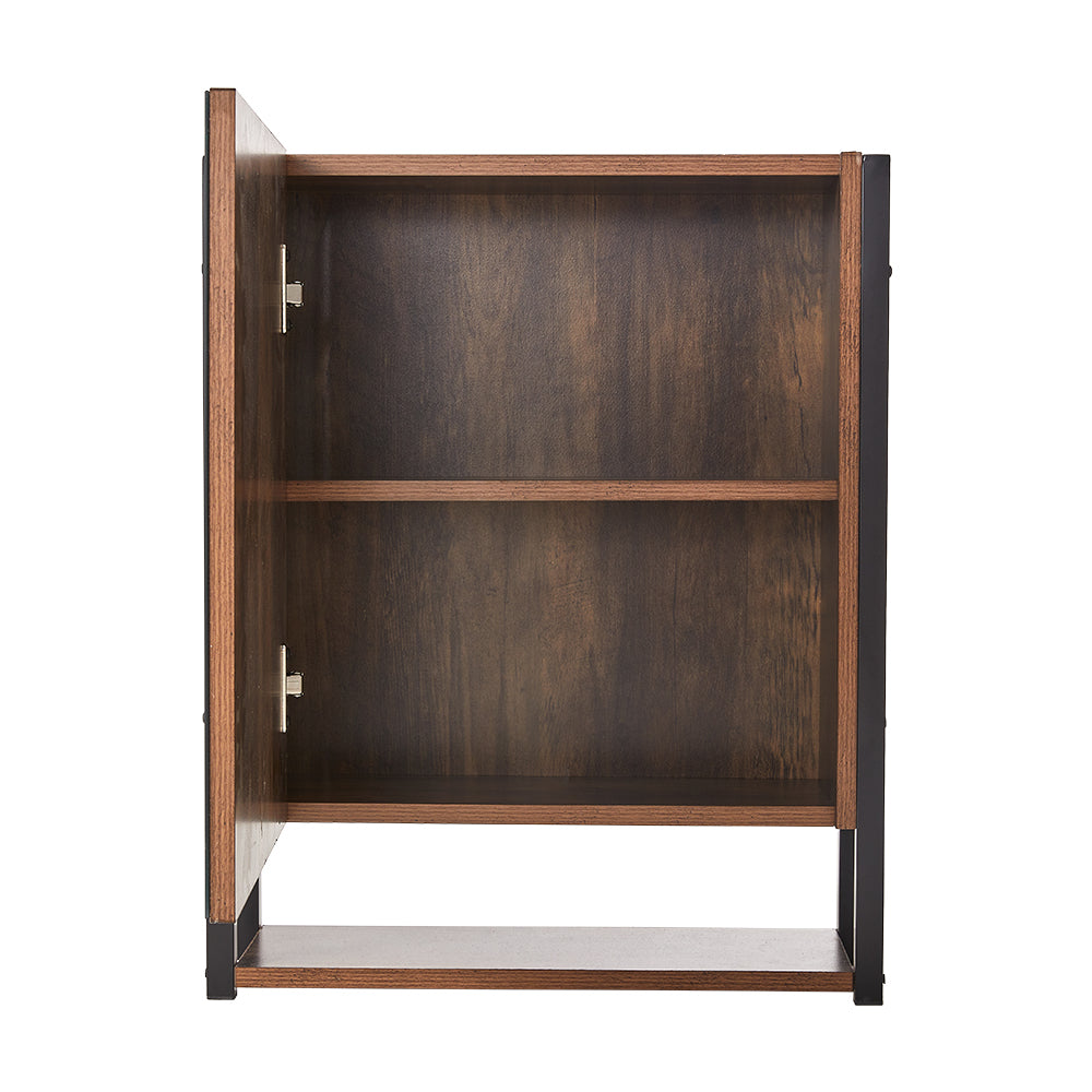 48x17x60cm Wall-Mounted 3-Layer Mirror Cabinet with Metal Frame