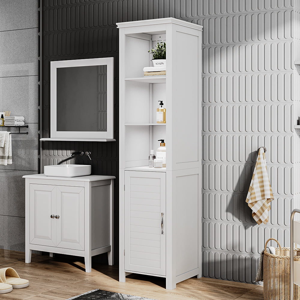 Freestanding Bathroom Tall Cabinet with Blind Door