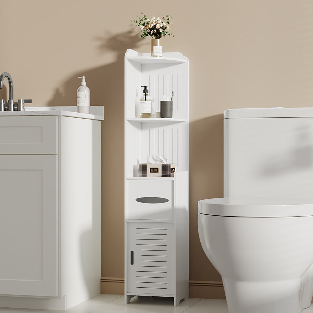 Narrow Bathroom Corner Storage Cabinet Standing Shelf