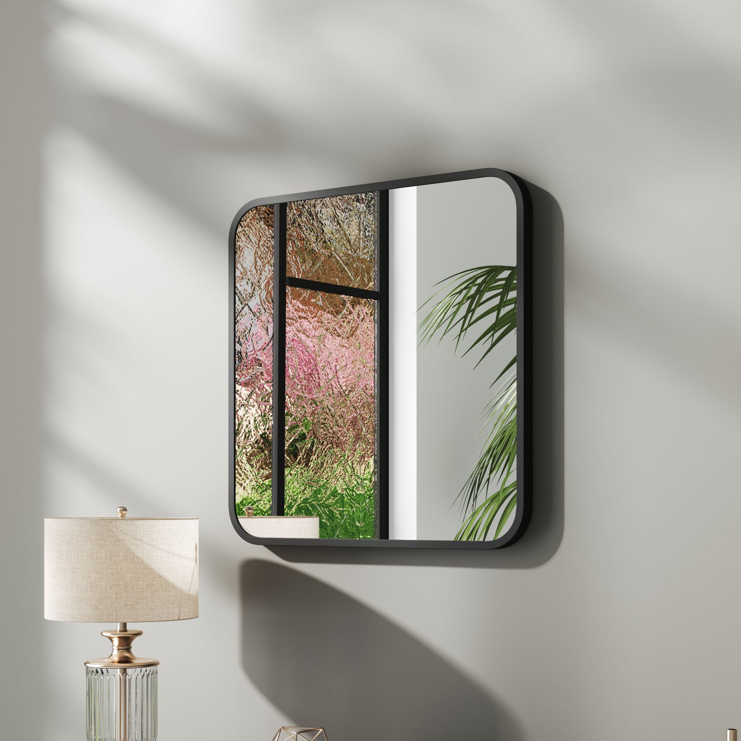 Modern Square Wall Mirror with Aluminum Alloy Frame