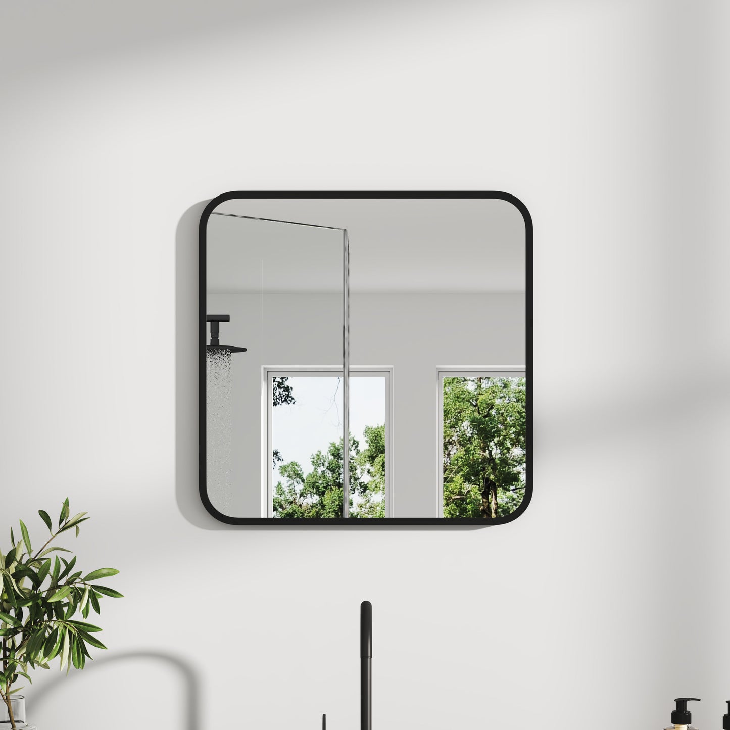 Modern Square Wall Mirror with Aluminum Alloy Frame