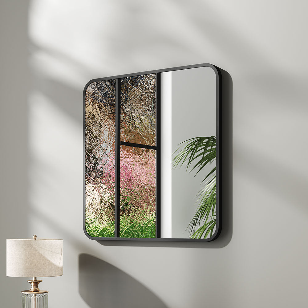 Modern Square Wall Mirror with Aluminum Alloy Frame