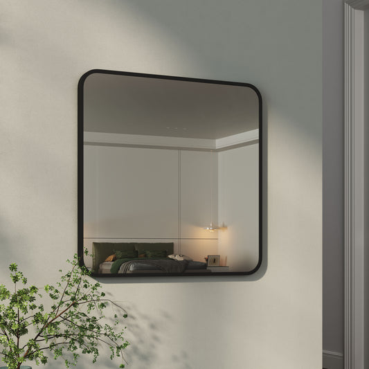 Modern Square Wall Mirror with Aluminum Alloy Frame