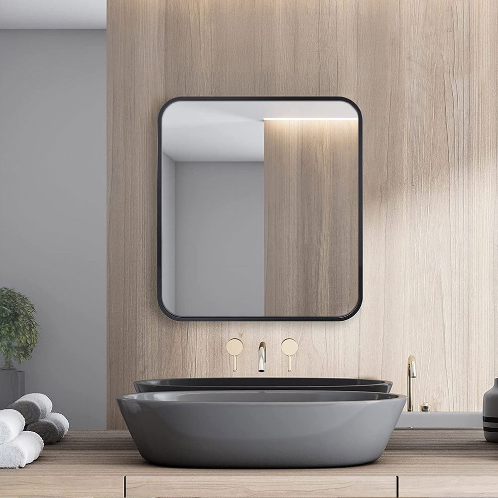 Modern Square Wall Mirror with Aluminum Alloy Frame